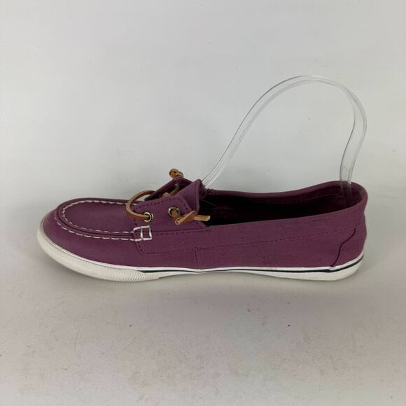 Sperry Topsider Boat Shoes Women's 7.5 Purple Canvas Round Toe Low Top Comfort - Picture 6 of 10